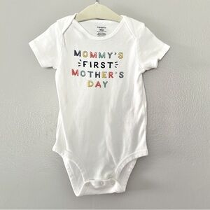 Carter's White Mommy's First Mother's Day Onesie 18 months